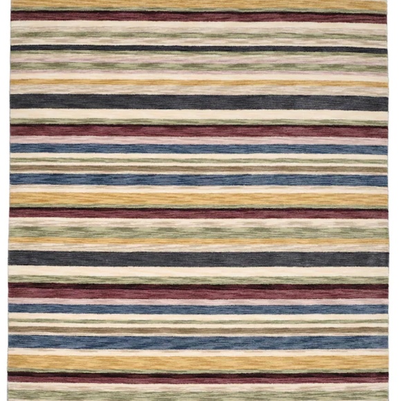 IKEA ELLJUSSPÅR Rug, low pile, multicolor/striped handmade - Picture 1 of 5